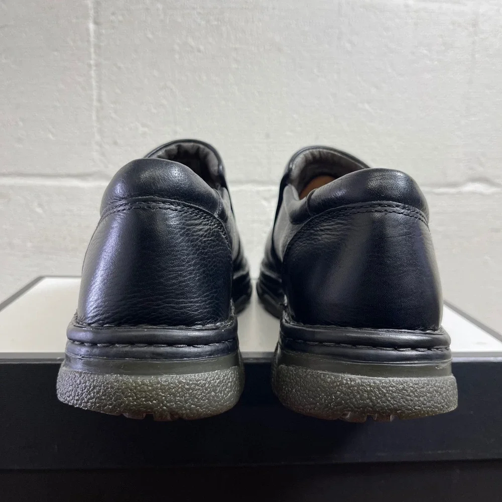 Bass Hemlock Black Leather Slip On Loafers‎ Lug Sole Shoes Men's Size 10.5 M